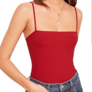 New without tags red Reformation bodysuit. Size medium